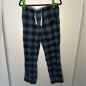 Roots Blue and Navy Plaid Drawstring Lounge Pants / PJs